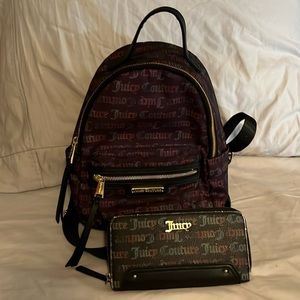 Juicy Couture wallet and backpack